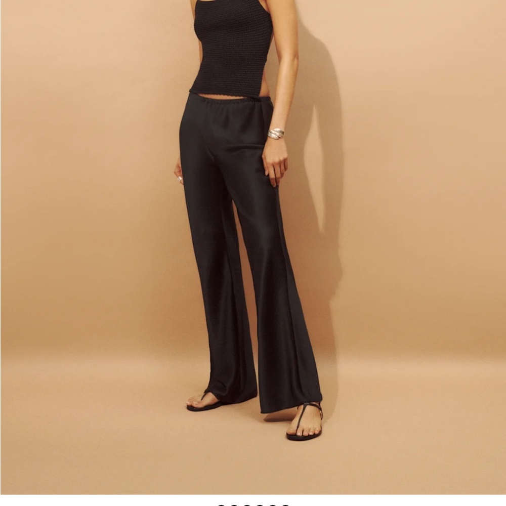 Reformation Gale Satin mid rise Pants small petite